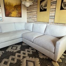 Custom USA Made Sectional 104”/85” Bumper Chaise. Plush & Down Back Cushions 