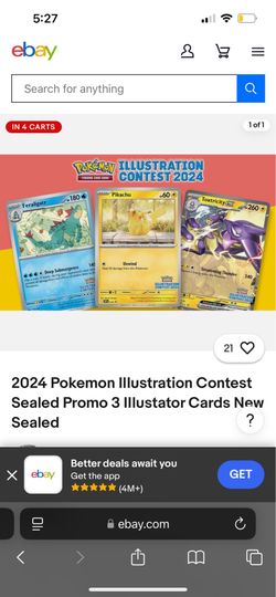 3 sealed promo cards Pokemon illustration contest 2024.