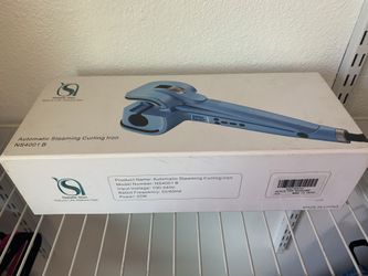 Blue automatic steaming curling iron