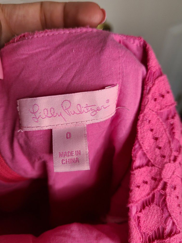 Lilly Pulitzer Pink Lace Lori Dress (0)