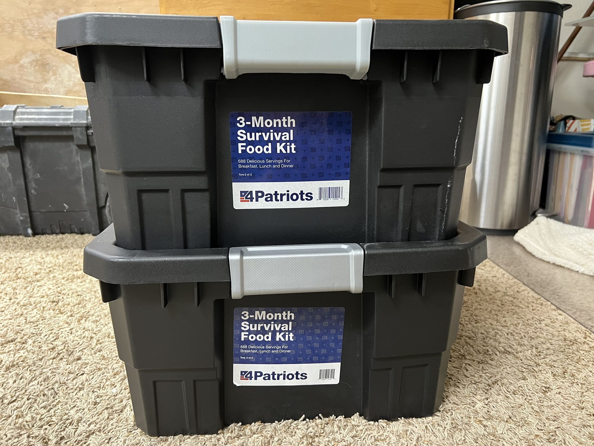 3-Month Survival Food Kits PLUS 72-hr Kit w/ Storage Kit ($175.00 EACH)