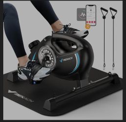 Under Desk Bike Pedal Exerciser, Quiet Magnetic Mini Exercise Bike with MERACH App for Arm, Leg Recovery, Physical Therapy, Smooth Foot Desk Cycle