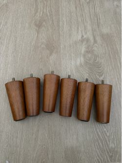Set of 6 Solid Wood Mid-Century Modern Furniture Legs – Tapered