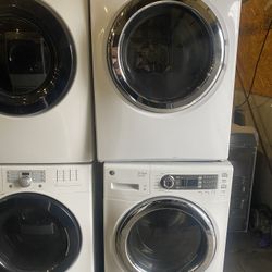 GE XL CAPACITY WASHER & DRYER ELECTRIC STACKABLE SET ON SALE 