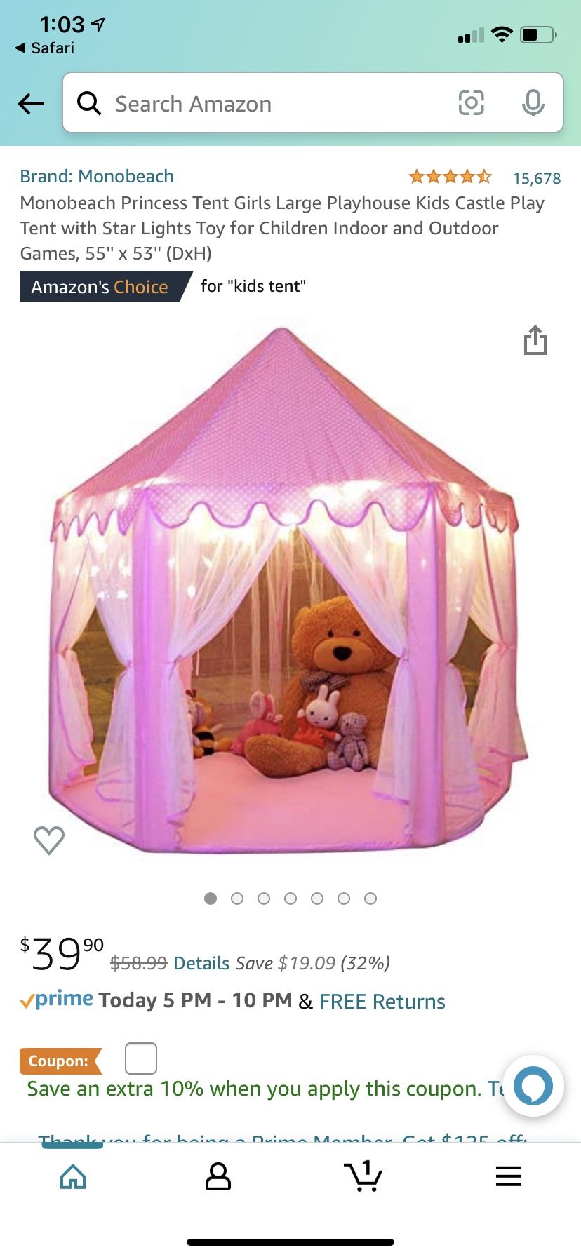 Princess Tent-no lights 