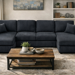 New Sofa Sectional U Style- Black Couch