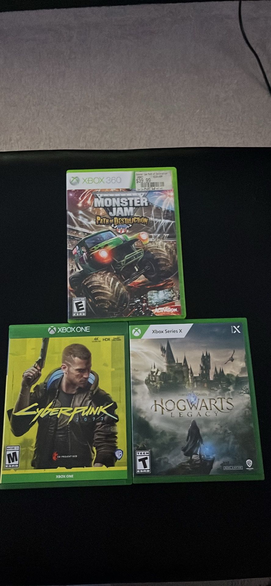 Xbox Games Lot - Cyberpunk, Hogwarts Legacy, Monster Jam