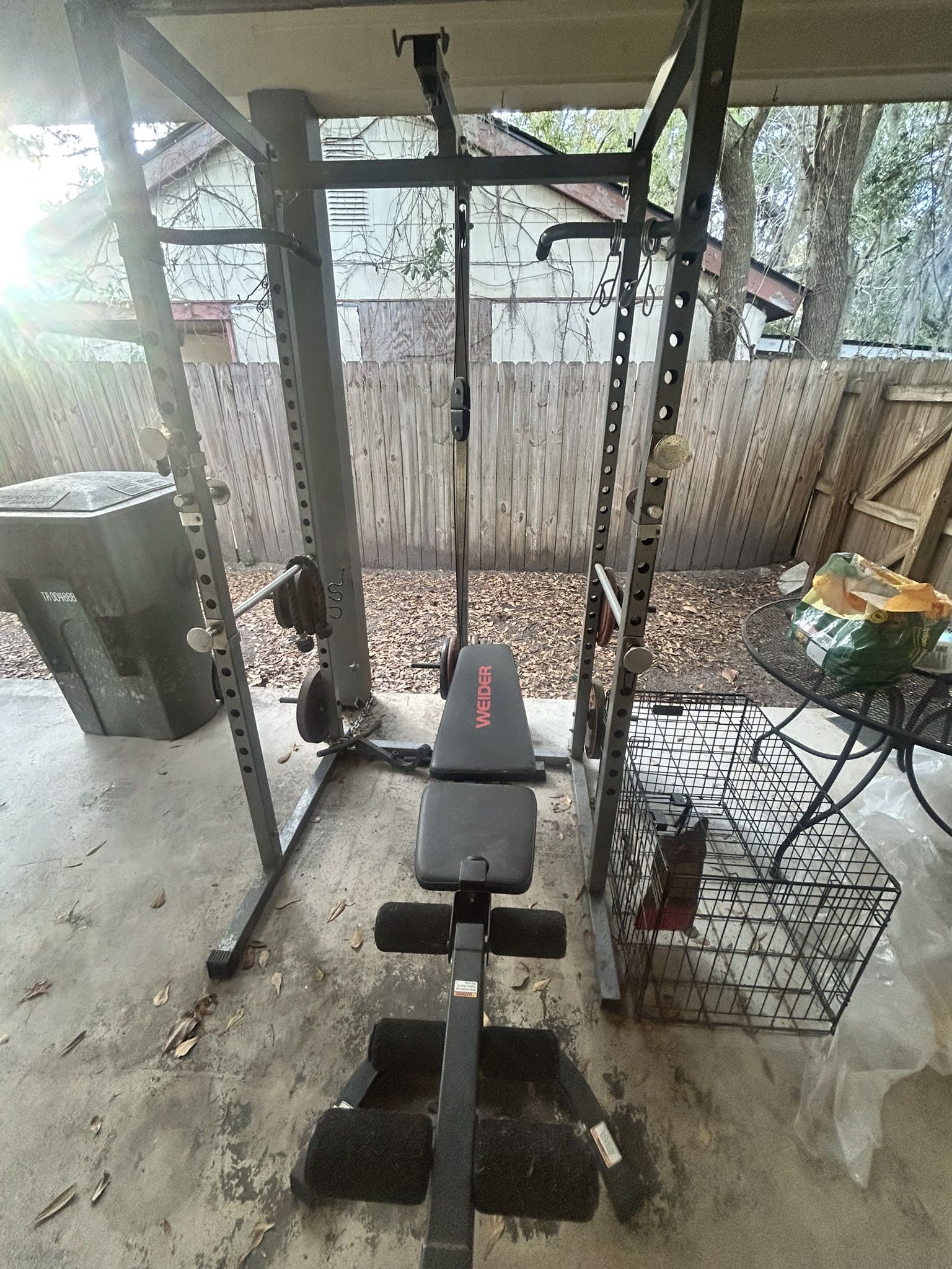 Weight Rack With Bench