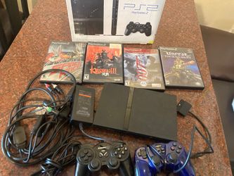 Ps2 Slim W Games And Controllers 