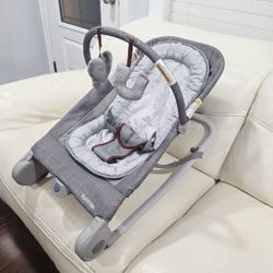 2-in-1 Baby Bouncer & Rocker Duo for Infants, Heather Gray