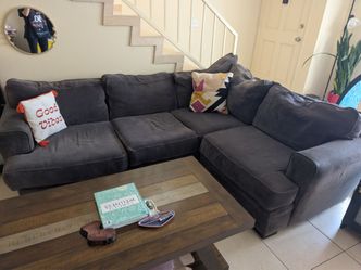 Charcoal grey sectional couch