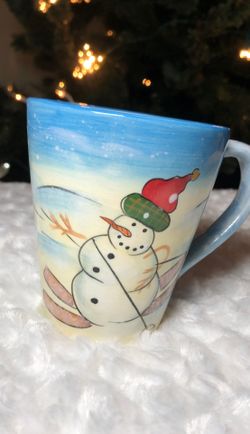 Snowman mug, coffee mug, Christmas mug, breakfast mug,