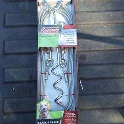 Stake & Cable Tie Out For A Dog