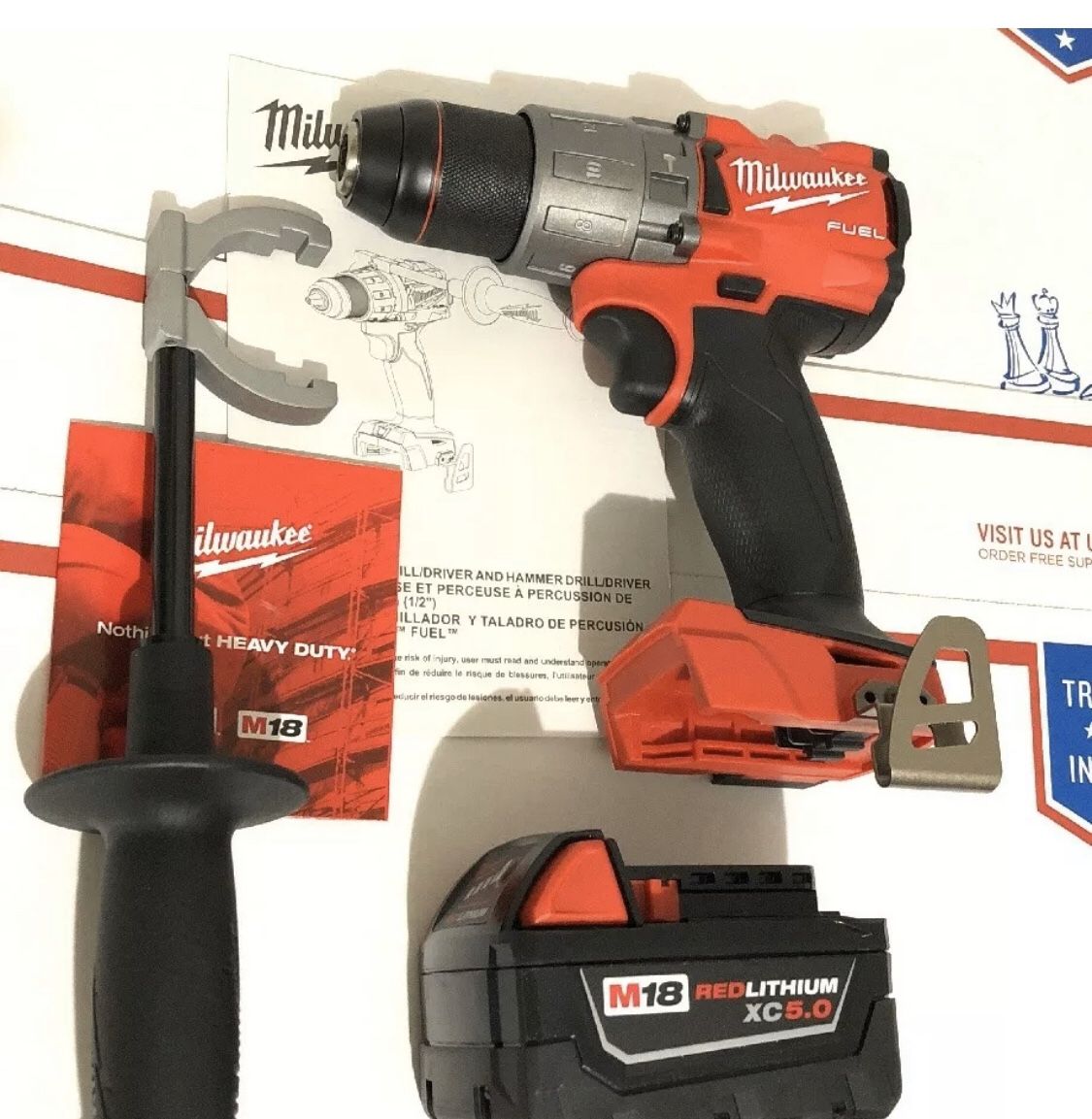 Milwaukee M18 2804-20 FUEL 18V 1/2in Hammer Drill Driver One Battery 48-11-1850