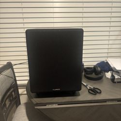 Fluance DB10 10-inch Low Frequency Ported Front Firing Powered Subwoofer, Black