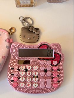 Hello Kitty Rhinestone Calculator, Bag, and Keychain Set
