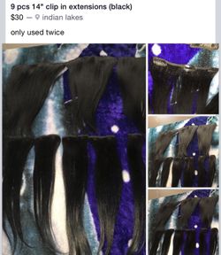 14" clip ins black color