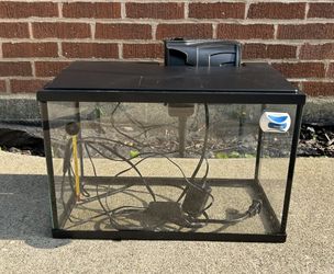 10 Gallon Glass Aquarium Fish Tank Kit w/ LED Top & Accessories $40, OBO