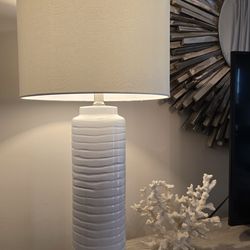 Tall modern white table lamp