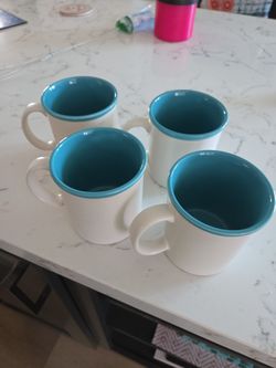 4 STONE WARE JAPAN COFFEE MUGS HOLDS 2 CUPS SEE DESCRIPTION
