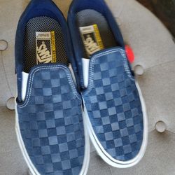 Van's Blue Checkerboard Tennis Shoes