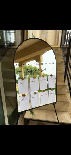 Wedding Mirror Seating Chart