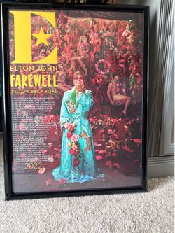 Elton John 2022 Farewell Yellow Brick Road Tour Concert Framed Poster