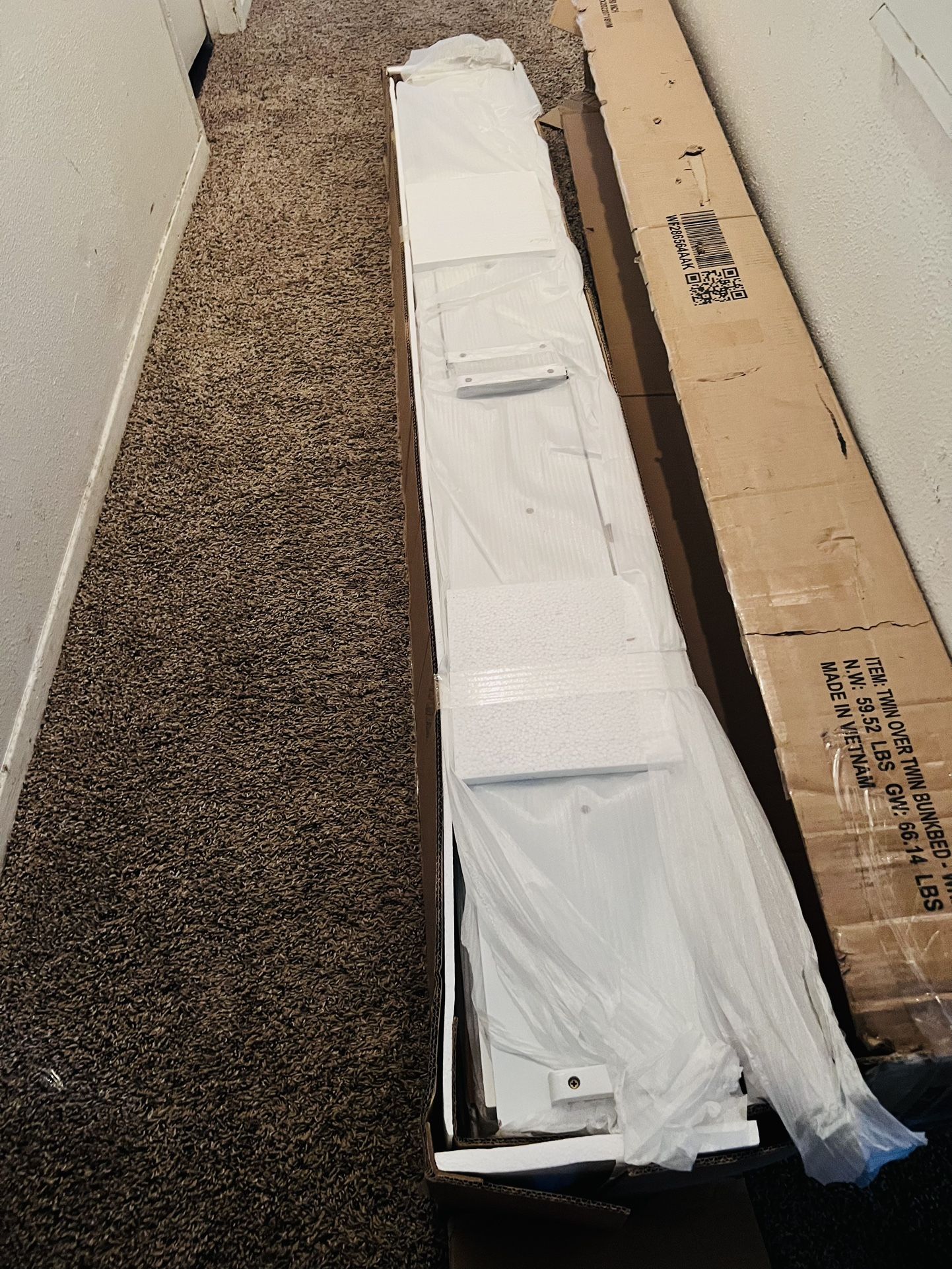 Twin Over Twin Bunk Bed Whit Two Drawers