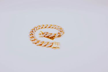 14 karat cluster Cuban style bracelet