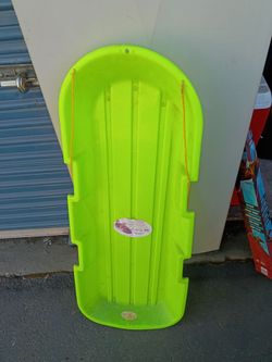 Neon Green Plastic Snow Sled