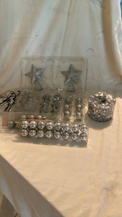 Silver Christmas Ornament Decoration Set