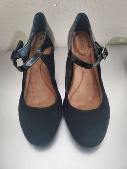 Gianni Bernini Velmahl Black Memory Foam Heels Mary Jane Pumps Women's Size 8.5Wide