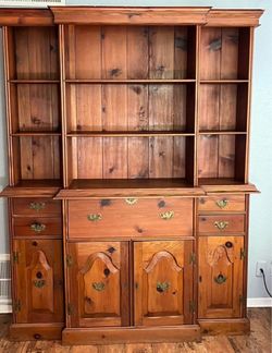 Pending: Vintage W.R. Dallas Texas Spokeleg Secretary Desk & Hutch — San Antonio Made