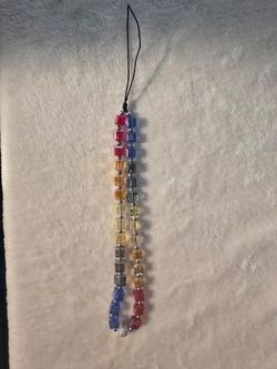 Multicolor Crystal Bead Phone Charm Strap