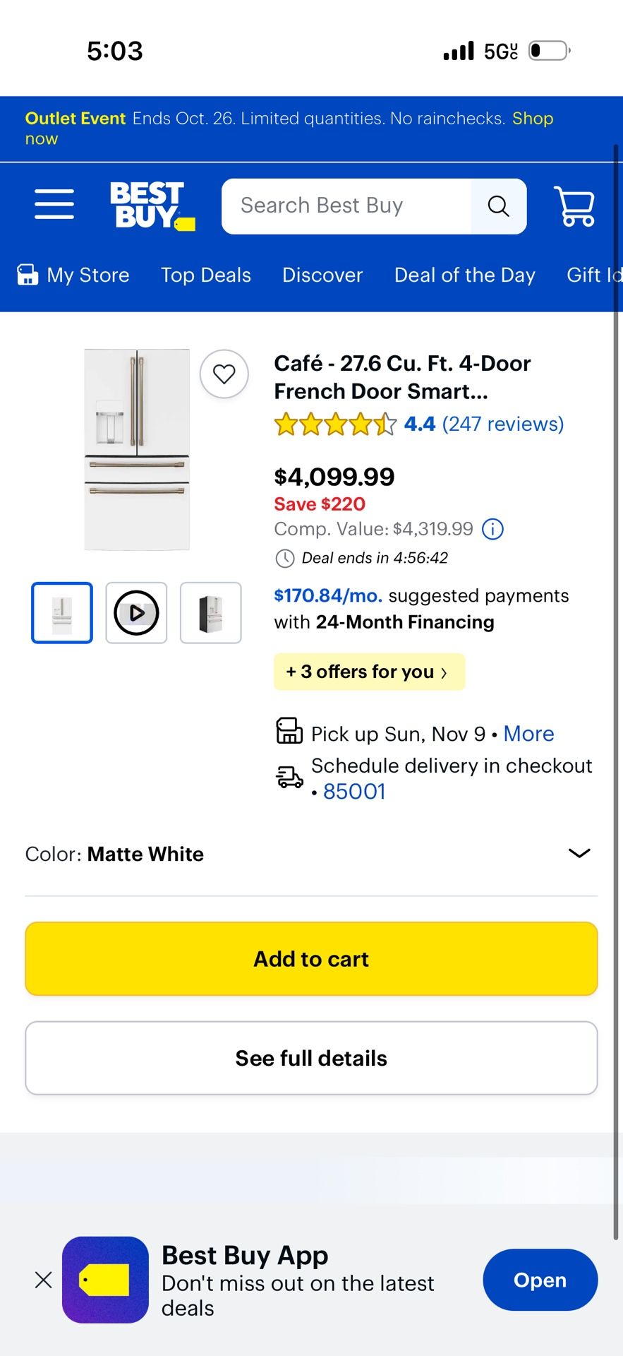 New Ge Café Set Refrigerator Stove Dishwasher Microwave