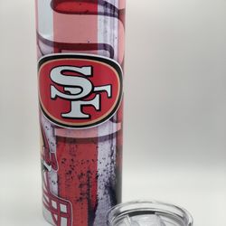 San Francisco 49ers Coffee Cup Stainless Steel Tumbler Thermo With Straw