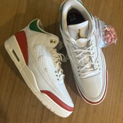Air Jordan Retro 3 El Vuelo - Sz 11.5 - Green/Red/ White