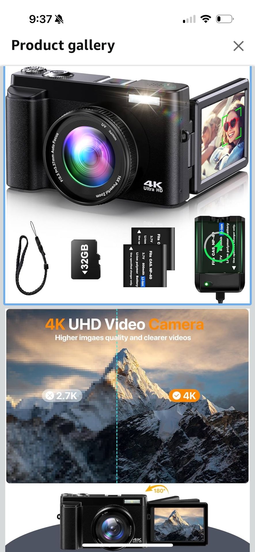 4K Digital Camera for Photography Auto-Focus Vlogging Camera