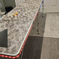 Folding Camouflage Light Up Beer Pong Table w/balls