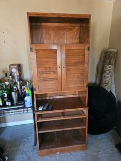 Bar cabinet with pull outs