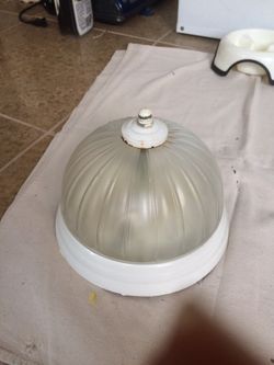 White semi flushmount ceiling light