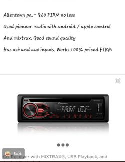 Pioneer radio with usb and aux inputs