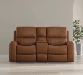 NEW Reclining Leather Loveseat - $495 FIRM