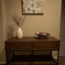 Rustic Wood entrance table with Decor