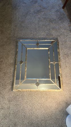 Geometrical mirror / Antique look finish