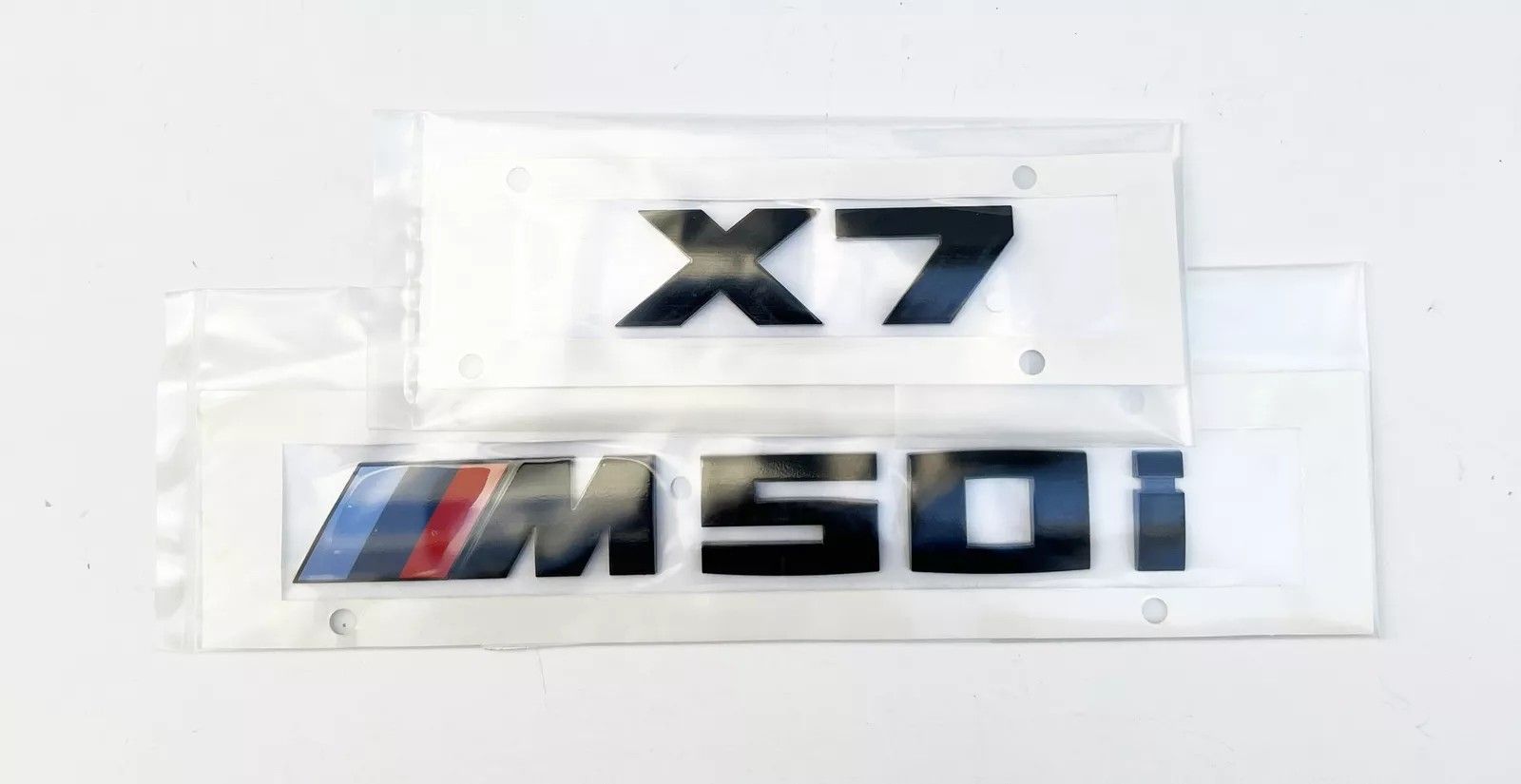 Genuine BMW G07 X7 Gloss Black Rear Trunk Emblem Set "X7 M50i" 3D Lettering Decal Badge NEW