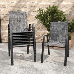 Stackable Patio Dining Chairs Set of 6
