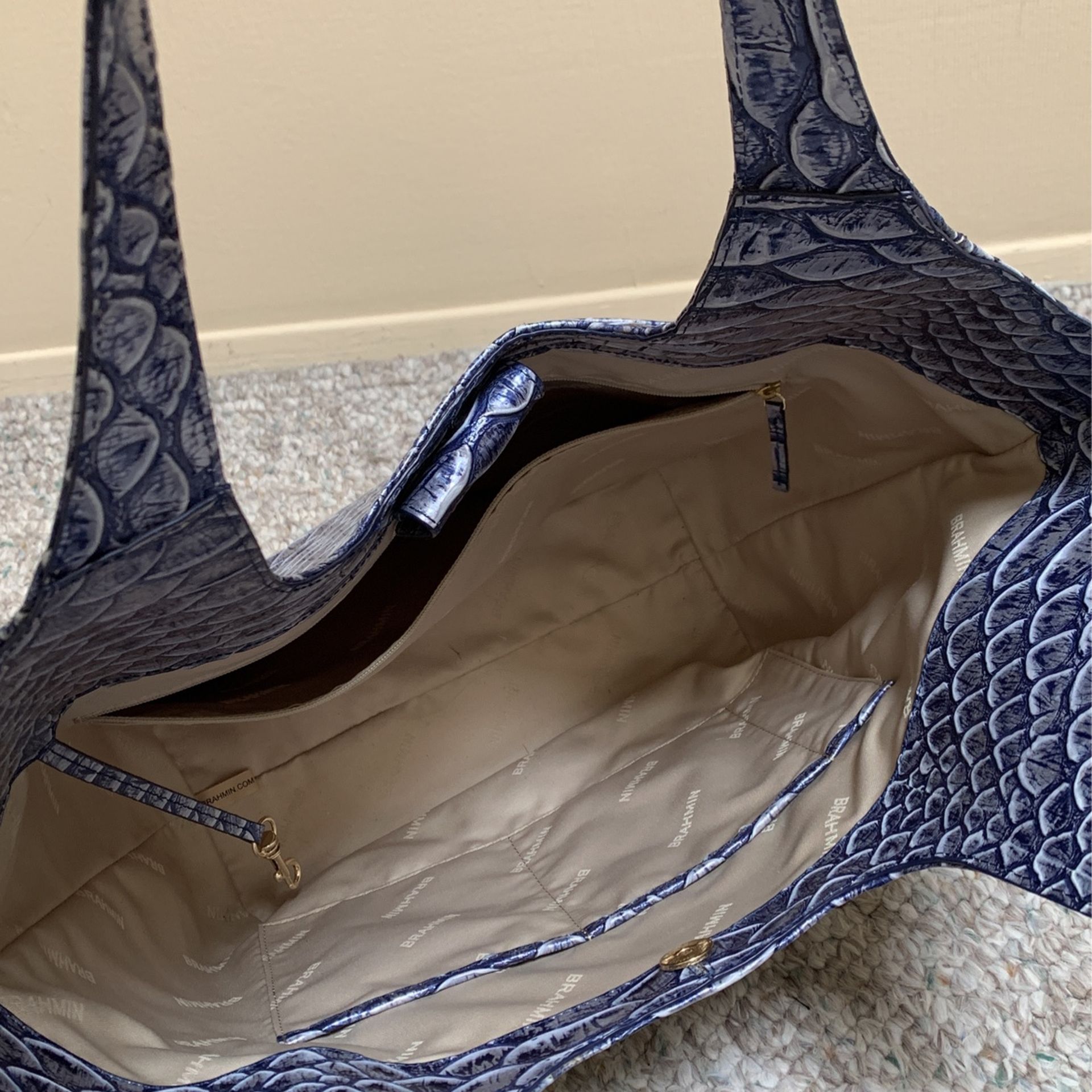 Stunning BRAHMIN Carla Handbag In Discontinued Denim Melbourne for Sale