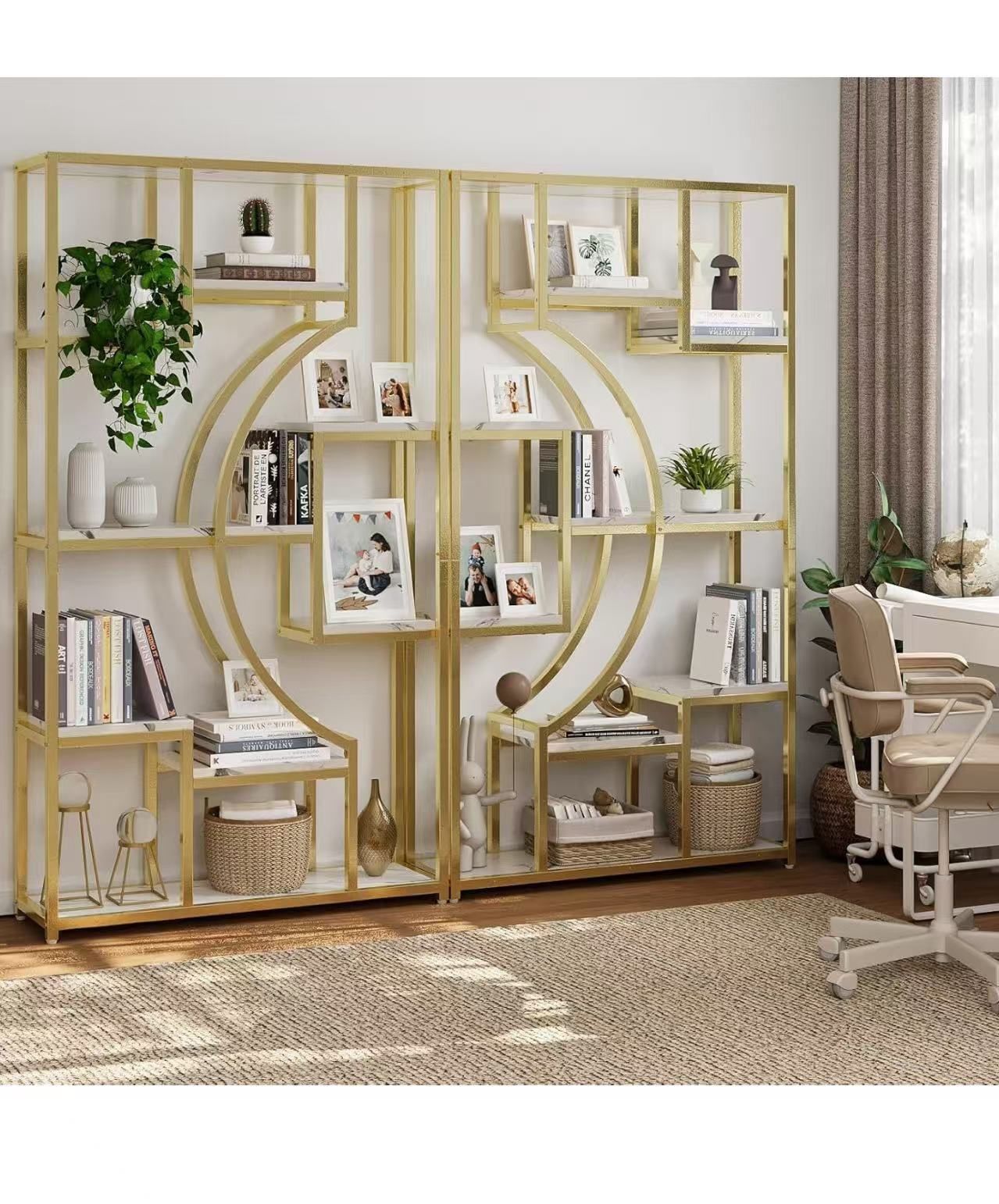 70.8 Inch Tall Etagere Bookcase