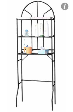 Uniware Bathroom Organizer, 68.9 x 23.2 x 13 Inch, 3 Tier, Black